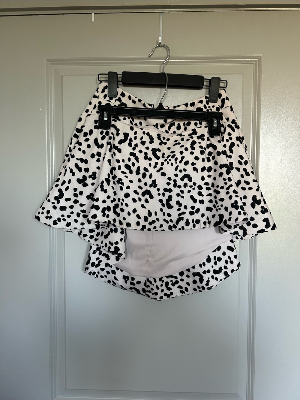 Keepsake Black and White leopard Print Ruffle Skirt and Top set